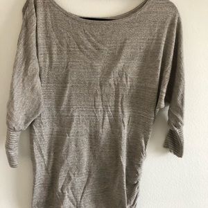 Express gold off the shoulder 3/4 sleeve sweater